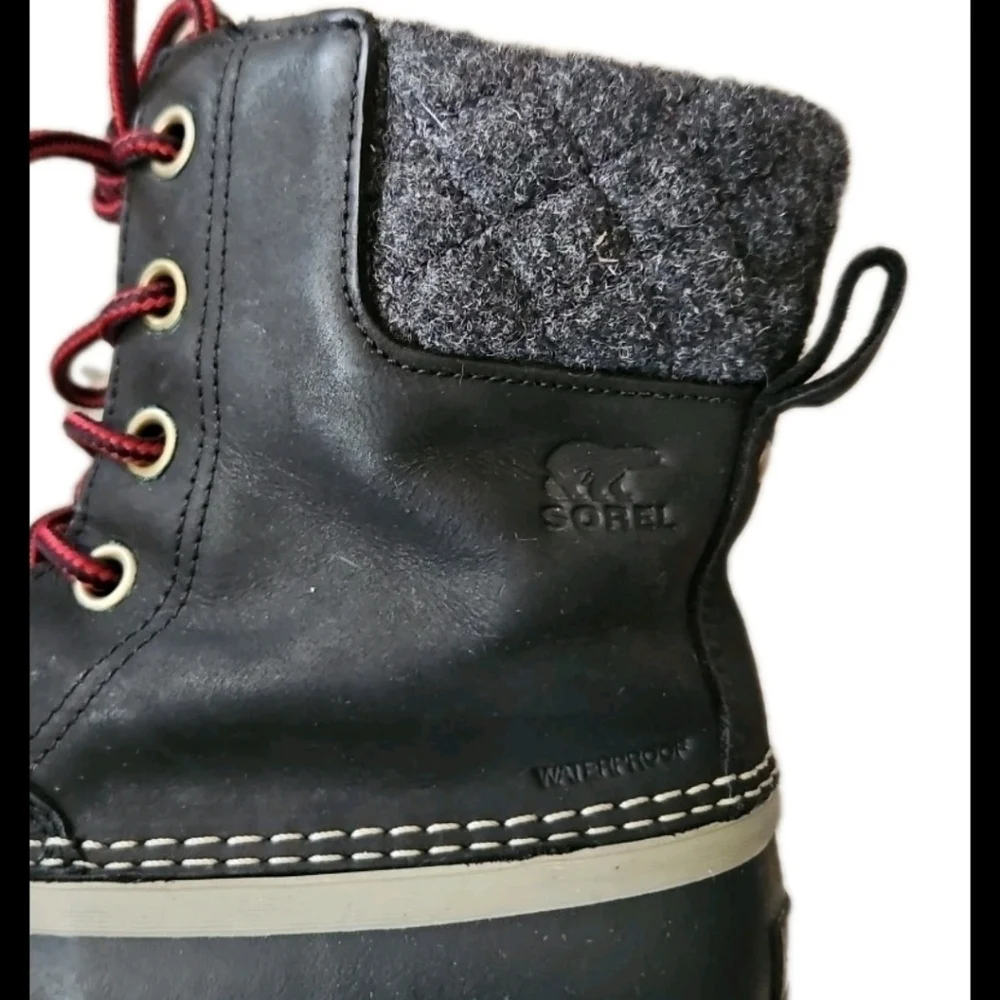 Sorel Women's Black Slimpack II Lace Up Winter Warm Waterproof Leather Boots 10